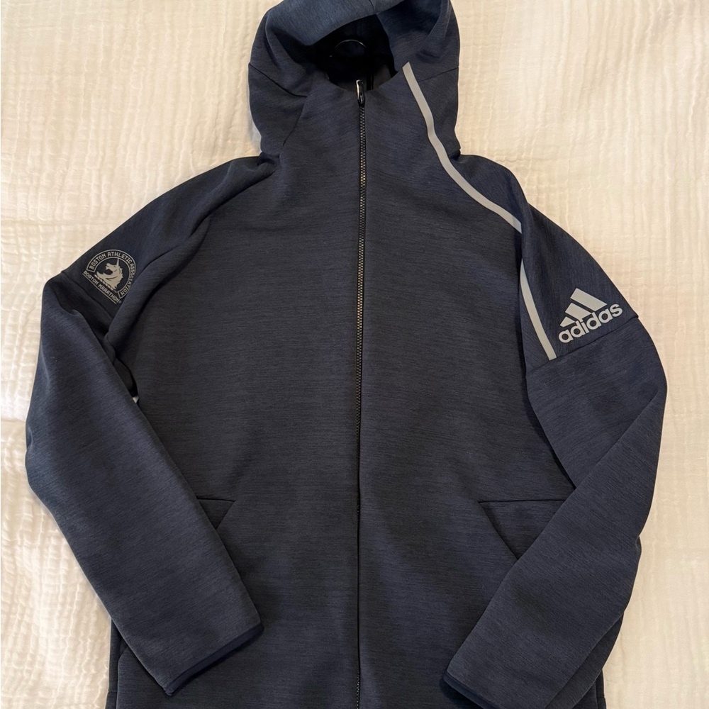 Adidas Dark Blue Hooded Sweatshirt with Logo